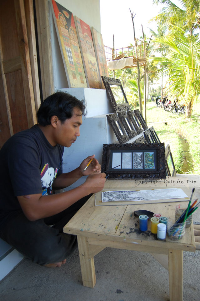 Artisan peintre à Ubud