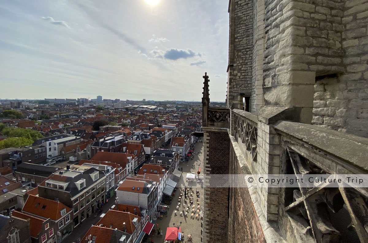La ville de Delft vue du clocher de Nieuwe Kerk